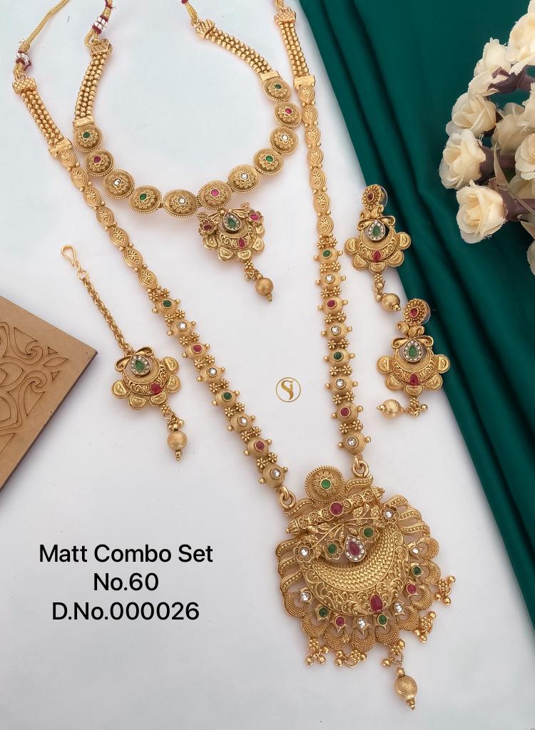 60 MH Matte Gold Combo Set Wholesale Market In Surat
